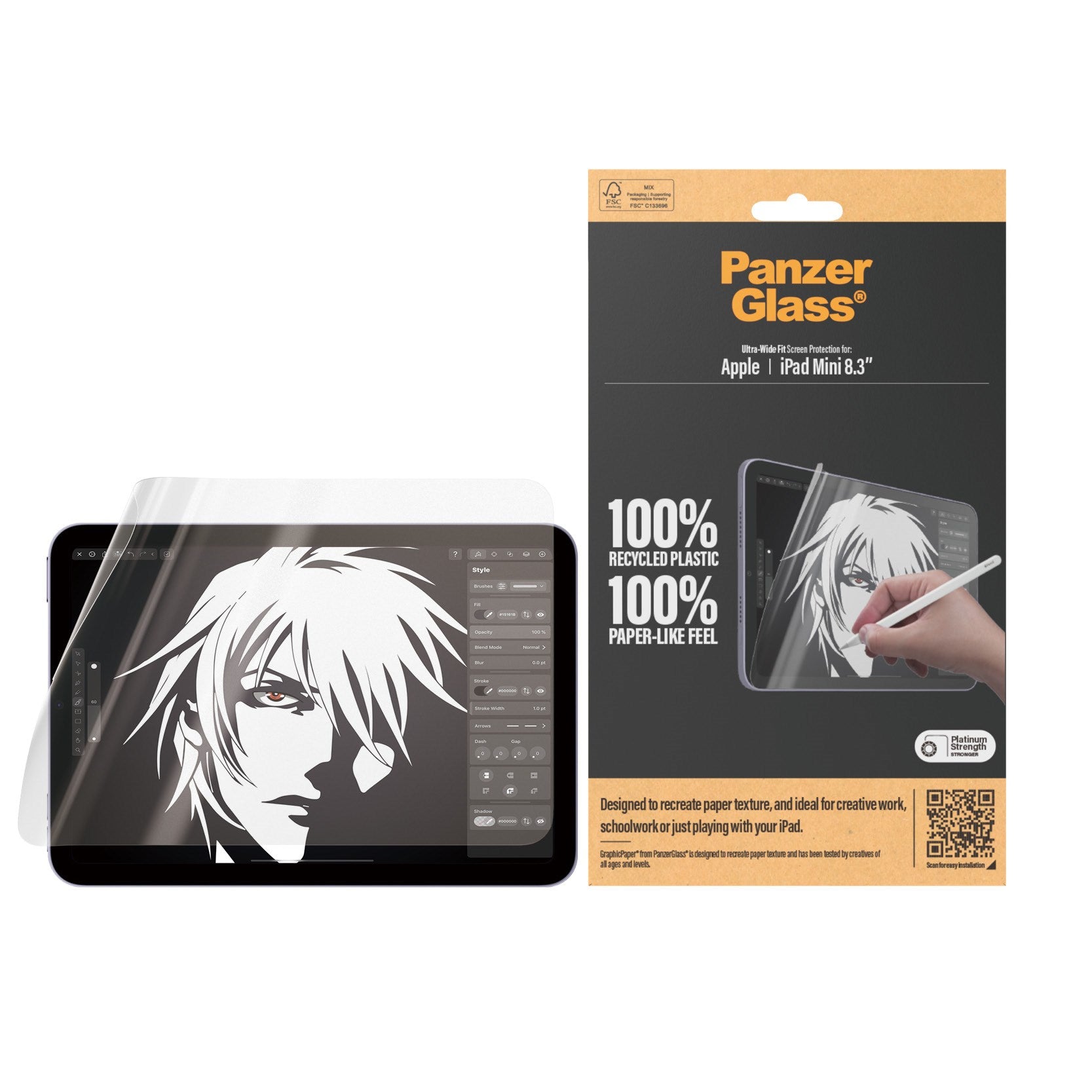PanzerGlass® GraphicPaper® Displayschutz iPad Mini 8.3'' (2021, 2024) | Ultra-Wide Fit